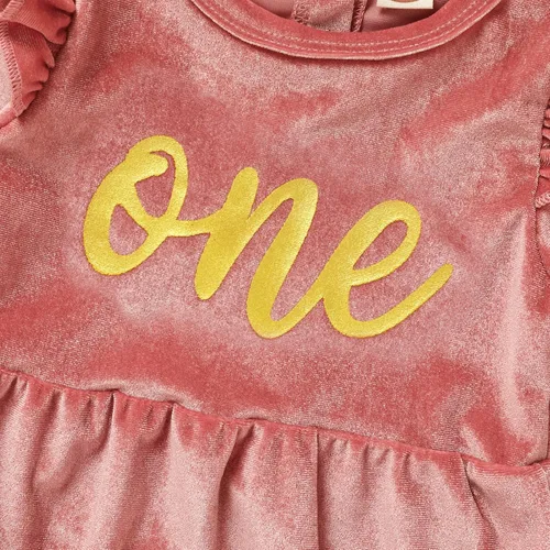 Vista 24 de GRNSHTS Ropa de primer cumpleaños para niña de terciopelo de un año de edad, mameluco de manga larga + diadema, 2 piezas de trajes de pastel