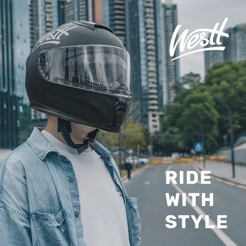Vista 7 de Westt Cascos de Motocicleta Compactos – con Doble Visera, Aprobado por DOT, Casco Integral para Hombres, Mujeres y Adultos, Ligero Storm X Gris