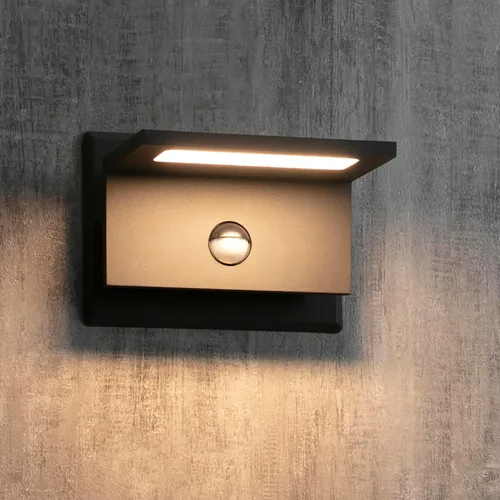 Vista 9 de Lámpara de pared para exteriores, sensor de movimiento, lámpara LED de montaje en pared, moderna lámpara de iluminación exterior de aluminio
