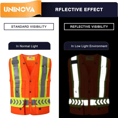 Vista 7 de Surveyor Safety Vest Reflective for Men, Class 2 Heavy Duty Safety Vests Reflective with Pockets