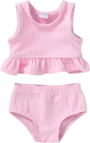 Vista 24 de YOUNGER TREE Traje de baño de verano para niñas pequeñas, sin mangas, traje de baño a rayas, traje de dos piezas, bikini