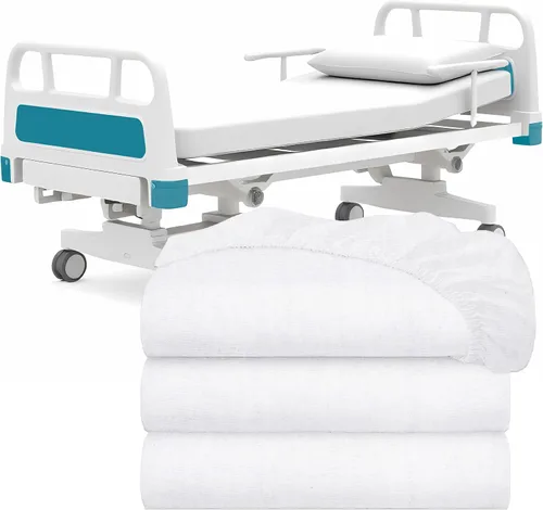 Vista 9 de Sábana para cama de hospital lisa, sábanas lisas tamaño doble, 1 sábana lisa, de algodón/poliéster