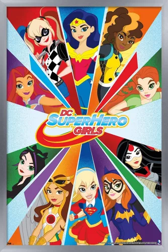 Vista 9 de Trends International DC Comics DC Superhero Girls - Póster de collage de pared, 22.4 pulgadas de largo x 14.7 pulgadas, versión enmarcada de madera