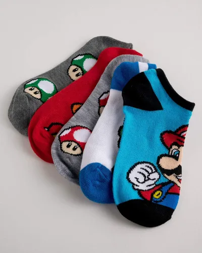 Vista 5 de Mario Paquete de 5 calcetines invisibles Nintendo para niños