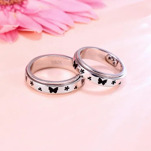 Vista 5 de LEXLUNE Animal Ring Fidget Ring Spinner Ring for Anxiety Women Men Girlfriend Daughter Teen Girl Real S925 Sterling Silver Band Ring
