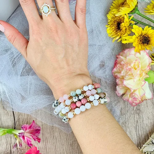 Vista 6 de Pulsera de cuentas de cristal del zodiaco de cáncer, regalo de cáncer, pulsera de piedra natal de junio y julio, regalos de joyería del zodiaco