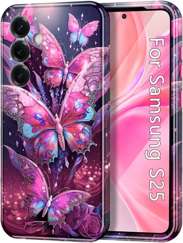 Vista 73 de Btscase para Samsung Galaxy S25, [Probado contra caídas de grado militar] Funda protectora de diseño de patrón de mármol, resistente, delgada