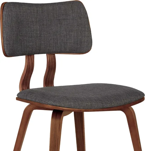 Vista 9 de Armen Living Jaguar Silla de comedor en tela de carbón y acabado de madera de nogal, acabado carbón/nogal, 20 pulgadas de profundidad x 18 pulgadas