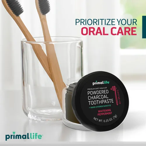 Vista 7 de Limpiador dental natural Dirty Mouth, en polvo, tamaño mini, suavemente pule, desintoxica, remineraliza y fortalece los dientes, mejor que la pasta