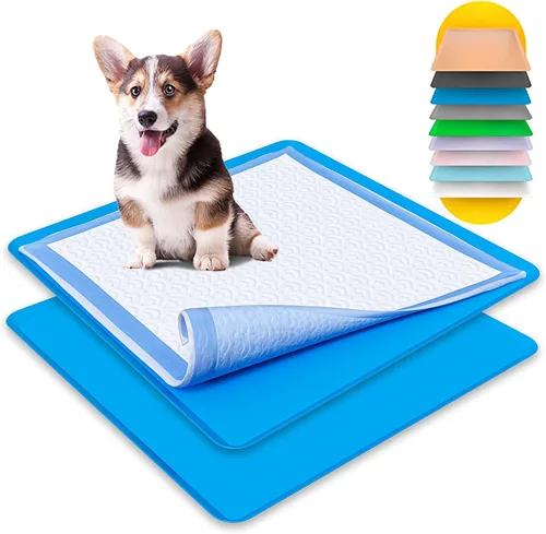 Vista 24 de Skywin TidyFriend - Soporte para orina de perro apto para viajes de hasta 24 x 24 pulgadas, alfombrilla de silicona flexible enrollable con borde