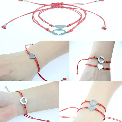 Vista 5 de Matching Bracelet Ladies Red Rope Bracelet Heart Bracelet Ladies Red Rope Bracelet Red Bracelet Handmade Bracelet, Kindred Mother and Daughter