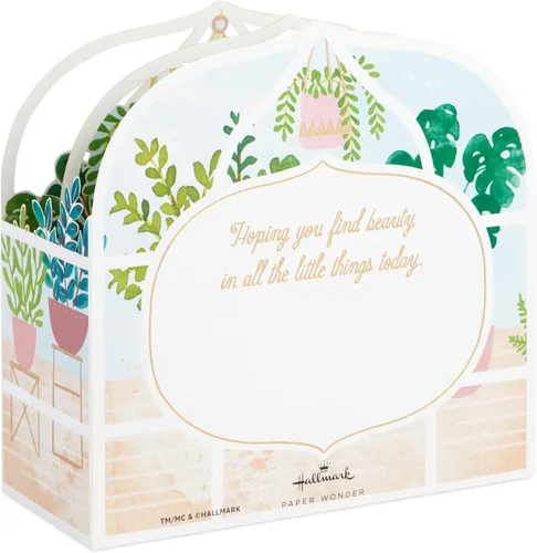 Vista 2 de Hallmark Tarjeta desplegable para el Día de la Madre (plantas de invernadero y gatos) Maravilla de papel para cumpleaños, aliento y pensamiento de ti