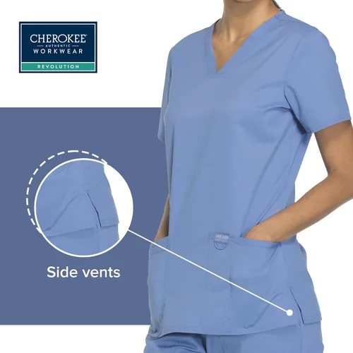 Vista 5 de Workwear Revolution Mujeres Scrubs Top V-cuello WW620