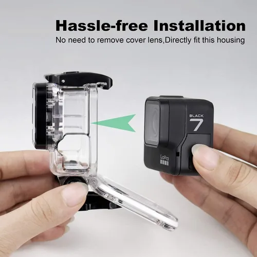 Vista 2 de GEPULY Carcasa de esqueleto para Hero 2018/7/6/5 Negro - GoPro Funda abierta lateral USB Pass Through para grabación prolongada/transmisión en vivo