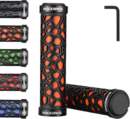 Vista 8 de ROCKBROS Puños de manillar de bicicleta con doble bloqueo Puños de bicicleta antideslizantes para manillar de bicicleta para MTB, BMX, patinetas A1