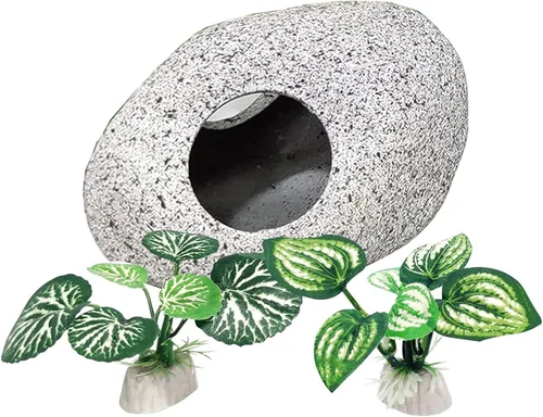 Vista 7 de Decoraciones de acuario de peces, piel de cueva con ventana de visualización para accesorios de pecera Betta