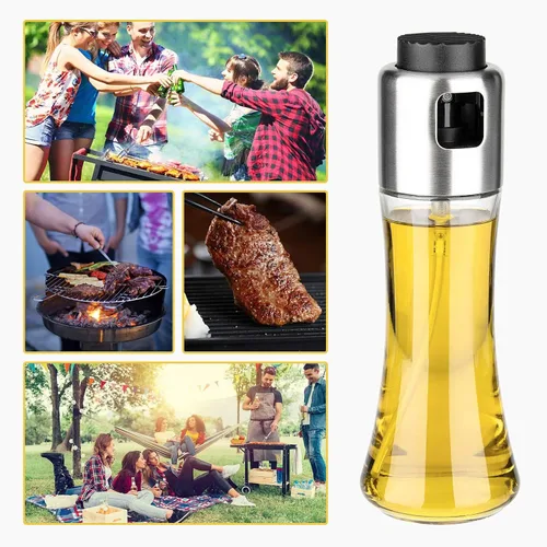 Vista 6 de mafiti Paquete de 2 botellas dispensadoras de aceite de oliva de 6.1 fl oz/6 onzas, pulverizador dispensador de aceite de oliva para cocinar