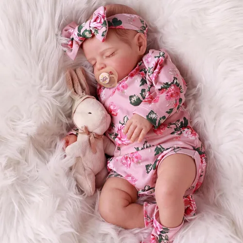 Vista 5 de BABESIDE Muñeca de bebé Reborn realista de 20 pulgadas, muñeca bebé niña Rosa