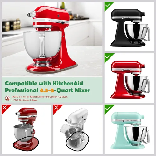 Vista 2 de Compatible con KitchenAid 4.5-5 Qt Deslizador para Batidora – Deslizador de electrodomésticos para batidora de pie KitchenAid Artisan con cabezal
