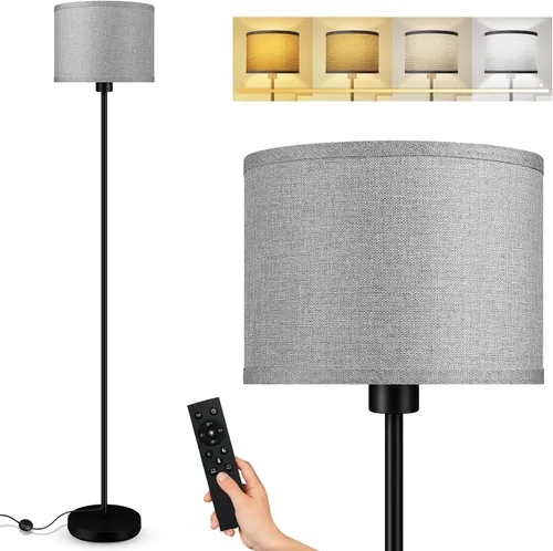 Vista 9 de Lámparas de pie para sala de estar, lámpara de pie regulable sin pasos con control remoto, 2700 K-6500 K colores, temperatura y brillo ajustables