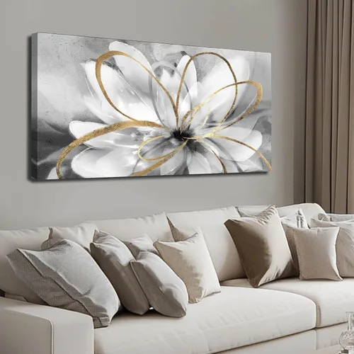 Vista 13 de SOUGUAN Cuadros de Arte en Blanco y Negro Abstractos Colgantes de Pared Decoración Obra de Arte Moderna 20"X40" Decoraciones de Pared