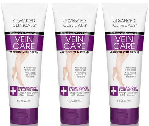 Vista 5 de Crema para el cuidado de las venas de Advanced Clinicals, elimina la apariencia de las varices Venas arañitas.