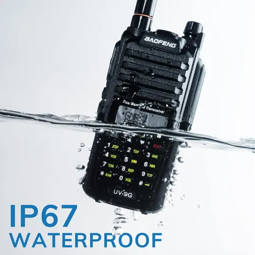 Vista 3 de BAOFENG UV-9G GMRS Radio, Radio bidireccional impermeable IP67 para adultos, Escáner y receptor NOAA de largo alcance, Radio recargable portátil