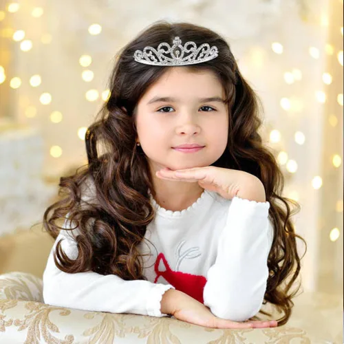 Vista 3 de Cinaci Paquete de 8 Diademas de Corona de Metal Plateado con Purpurina Brillante de Diamantes de Imitación para Boda, Baile de Graduación, Fiesta