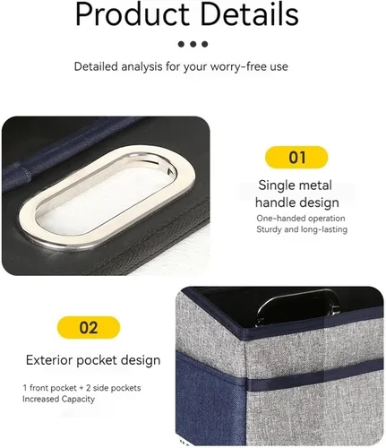 Vista 4 de Car Storage,Foldable Containers,Seat Storage Bin - for Car SUV Auto Travel Office Document Grocery Moving Backseat Seat