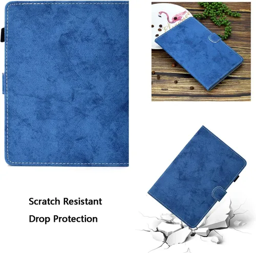 Vista 5 de Funda universal de piel sintética para tablet de 7 pulgadas, con bolsillo para tarjetero para Samsung Galaxy Tab A 7.0, Tab 3/E Lite 7, Tab 2/3/4