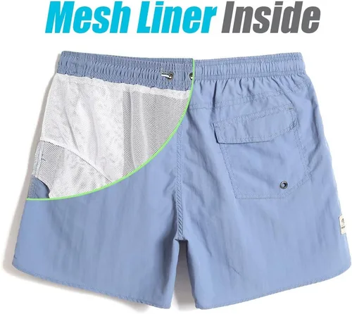 Vista 2 de maamgic Mens Swim Trunks 5" with Mesh Lining Quick Dry Bathing Suits for Men Swim Shorts Swimwear