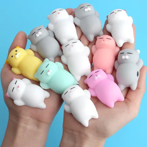 Vista 5 de Outee 12 piezas de juguetes de animales Mochi lindos Mochi para aliviar el estrés, animales Mochi, recuerdos de fiesta para niños, mini animales