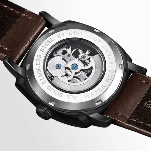 Vista 2 de BENYAR Mens Automatic Mechanical Watch Skeleton Dress Watch for Men Gris negro