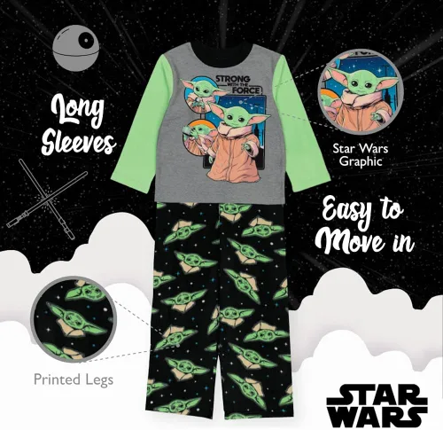 Vista 4 de STAR WARS Boys' 2-Piece Loose-fit Pajamas Set