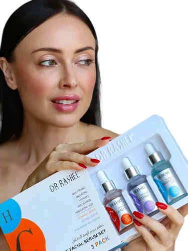 Vista 3 de Dr Rashel Vitamina C, retinol y ácido hialurónico completo de suero facial hidratante reparador, tamaño (1.01 oz x paquete de 3 sueros faciales)