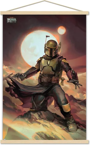 Vista 16 de Trends International Star Wars: The Book of Boba Fett - Póster de pared de Boba on Tatooine, 14.725 x 22.375 pulgadas, versión enmarcada de madera