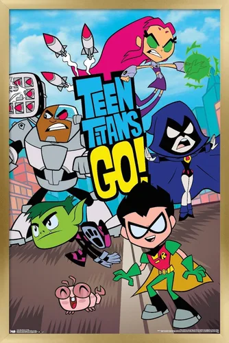 Vista 11 de Trends International DC Comics Teen Titans Go! - Póster de pared grupal, 22.4 pulgadas de largo x 14.7 pulgadas, versión enmarcada en madera