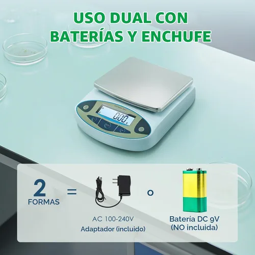 Vista 5 de Antstone Balanza de laboratorio 6000 g x 0,01 g Balanza digital de gramo 0,01 g de precisión Balanza analítica científica de alta precisión