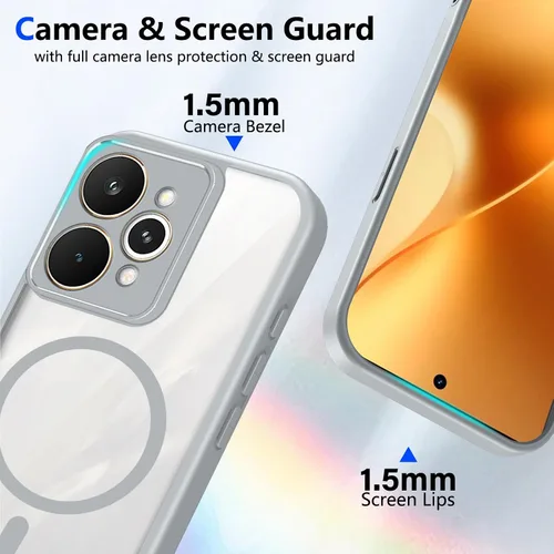 Vista 715 de Funda magnética transparente compatible con Xiaomi 17T, color negro 2 en 1 PC + TPU cubierta de teléfono a prueba de golpes, carcasa protectora