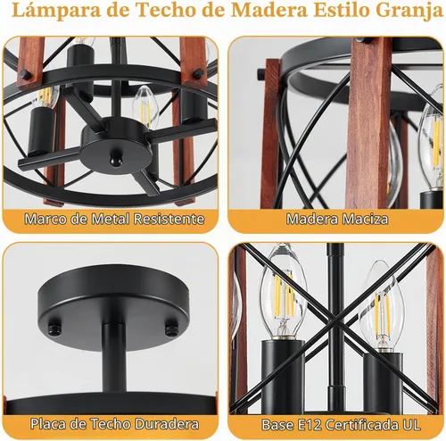 Vista 4 de Lámparas de techo semiempotradas, luces de pasillo de entrada de granja