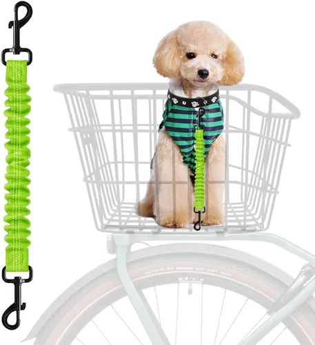 Vista 12 de Cinturón de seguridad para perro para cesta de bicicleta, correa de Dispositivo único de bloqueo rápido que se adapta a la mayoría de canastas