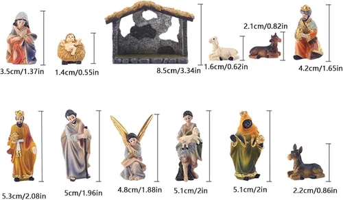 Vista 4 de Juego de Belén con Figuras, Juego del Nacimiento de Jesús, Juegos de Belén y Figuras, Pesebre, Nacimiento Santo, Familia Sagrada, Estatuas