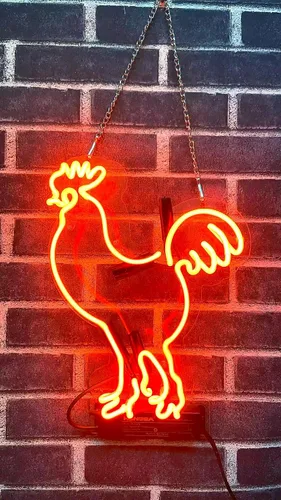 Vista 2 de Queen Sense 14 "pollo gallo neón signo acrílico hecho a mano hombre cueva cerveza pub bar decoración de pared lámpara luz A114CRRA2