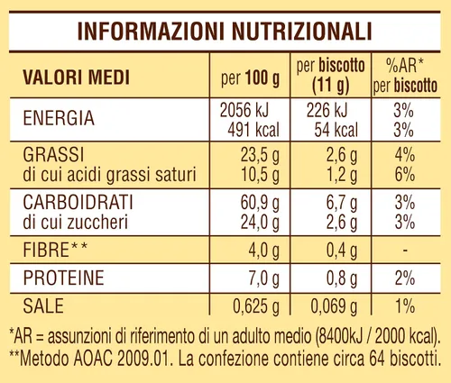Vista 2 de Mulino Bianco: Pan de mantequilla "Abbracci" con crema y cacao - 24,69 Oz (24.69 oz) [ Italian Import ]