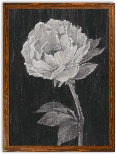 Vista 28 de Renditions Gallery- Lienzo enmarcado con flores blancas y negras Flores blancas y negras 1 juego/marco negro