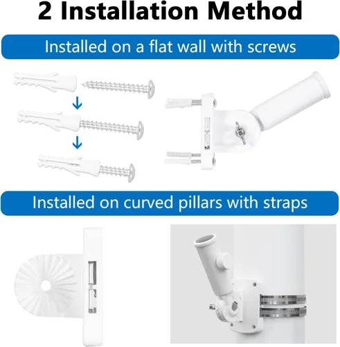 Vista 4 de Soporte ajustable para mástil de bandera, soporte para poste de bandera para exterior de la casa, aluminio resistente, soporte de montaje de poste