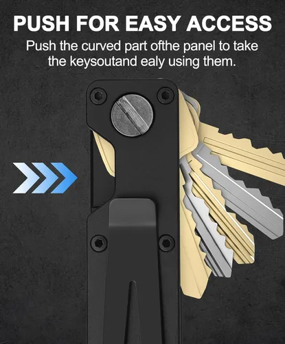 Vista 6 de TUXON Key Organizer For Men - Compact Metallic Key Holder Minimalist Innovative Keyholder Smart Keychain Secures 1-5 Keys