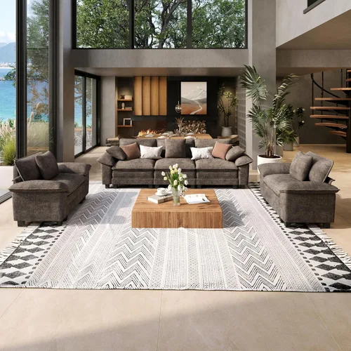 Vista 9 de SUNSHINE VALLEY - Juego de sofá de 2 piezas para sala de estar, sofá biplaza y sillón