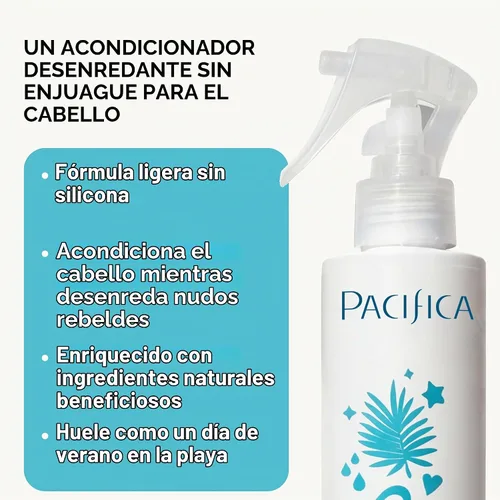 Vista 3 de Pacifica Beauty, elixir desenredante de leche de coco, aerosol desenredante, acondicionador sin dejar en acondicionador, coco, vitamina B