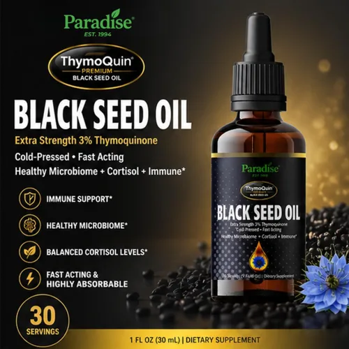 Vista 2 de Paradise Herbs ThymoQuin - Aceite de semilla de comino negro líquido, 30